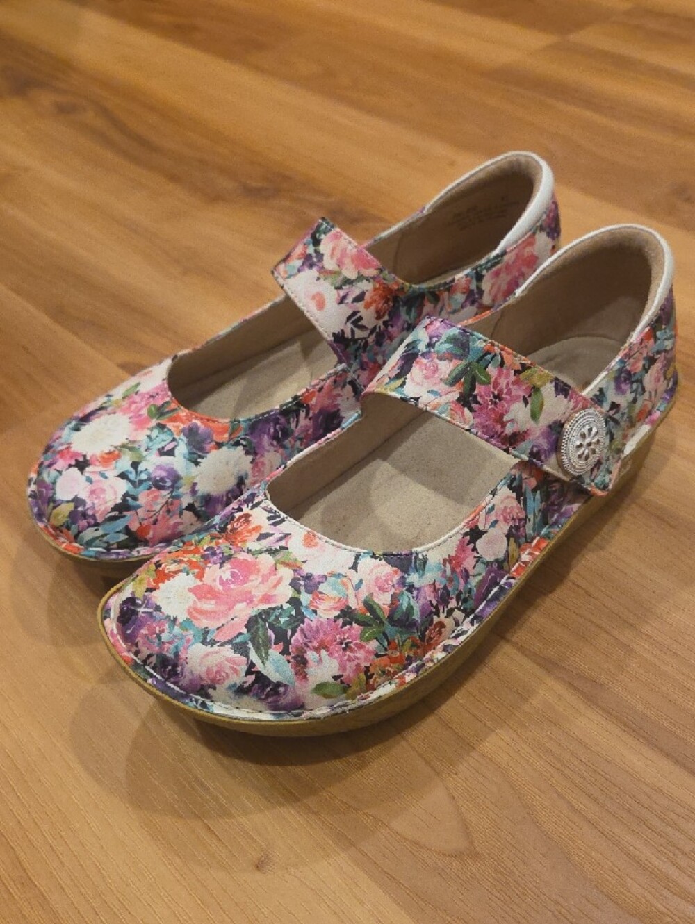 Alegria Paloma Floral Leather Clogs Mary Jane Women's Size 41  Pal-229